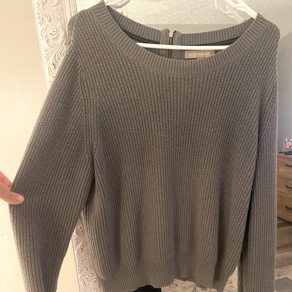 SOLD. Banana Republic Grey Sweater with Zipper